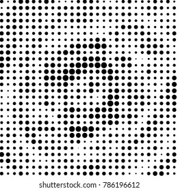 Spotted black and white grunge vector line background. Abstract halftone illustration background. Grunge grid polka dot background pattern
