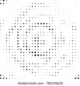 Spotted black and white grunge vector line background. Abstract halftone illustration background. Grunge grid polka dot background pattern
