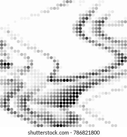 Spotted black and white grunge vector line background. Abstract halftone illustration background. Grunge grid polka dot background pattern
