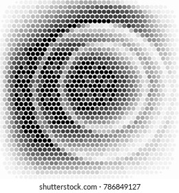 Spotted black and white grunge vector line background. Abstract halftone illustration background. Grunge grid polka dot background pattern

