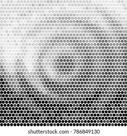 Spotted black and white grunge vector line background. Abstract halftone illustration background. Grunge grid polka dot background pattern
