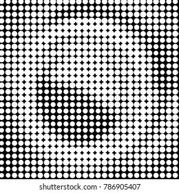 Spotted black and white grunge vector line background. Abstract halftone illustration background. Grunge grid polka dot background pattern
