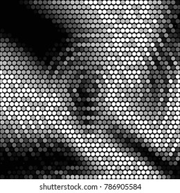 Spotted black and white grunge vector line background. Abstract halftone illustration background. Grunge grid polka dot background pattern
