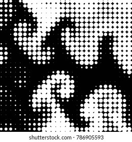 Spotted black and white grunge vector line background. Abstract halftone illustration background. Grunge grid polka dot background pattern
