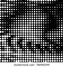 Spotted black and white grunge vector line background. Abstract halftone illustration background. Grunge grid polka dot background pattern
