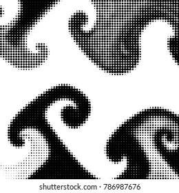 Spotted black and white grunge vector line background. Abstract halftone illustration background. Grunge grid polka dot background pattern
