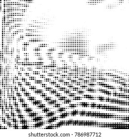 Spotted black and white grunge vector line background. Abstract halftone illustration background. Grunge grid polka dot background pattern
