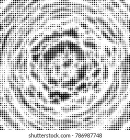 Spotted black and white grunge vector line background. Abstract halftone illustration background. Grunge grid polka dot background pattern
