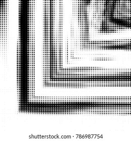 Spotted black and white grunge vector line background. Abstract halftone illustration background. Grunge grid polka dot background pattern
