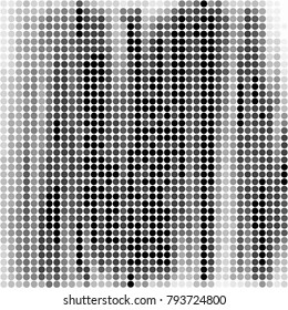 Spotted black and white grunge vector line background. Abstract halftone illustration background. Grunge grid polka dot background pattern
