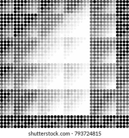 Spotted black and white grunge vector line background. Abstract halftone illustration background. Grunge grid polka dot background pattern

