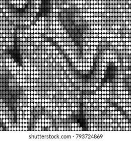 Spotted black and white grunge vector line background. Abstract halftone illustration background. Grunge grid polka dot background pattern

