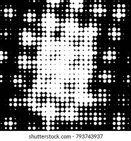 Spotted black and white grunge vector line background. Abstract halftone illustration background. Grunge grid polka dot background pattern
