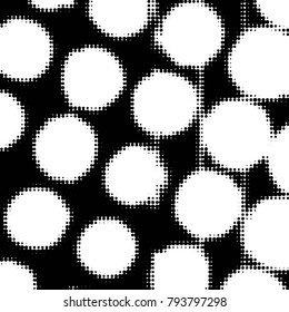 Spotted black and white grunge vector line background. Abstract halftone illustration background. Grunge grid polka dot background pattern
