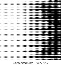 Spotted black and white grunge vector line background. Abstract halftone illustration background. Grunge grid polka dot background pattern
