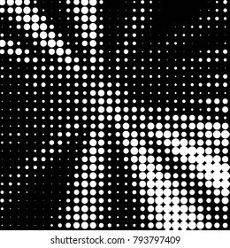 Spotted black and white grunge vector line background. Abstract halftone illustration background. Grunge grid polka dot background pattern

