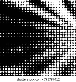 Spotted black and white grunge vector line background. Abstract halftone illustration background. Grunge grid polka dot background pattern

