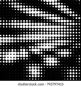 Spotted black and white grunge vector line background. Abstract halftone illustration background. Grunge grid polka dot background pattern
