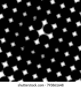 Spotted black and white grunge vector line background. Abstract halftone illustration background. Grunge grid polka dot background pattern
