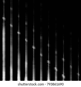 Spotted black and white grunge vector line background. Abstract halftone illustration background. Grunge grid polka dot background pattern
