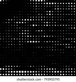 Spotted black and white grunge vector line background. Abstract halftone illustration background. Grunge grid polka dot background pattern
