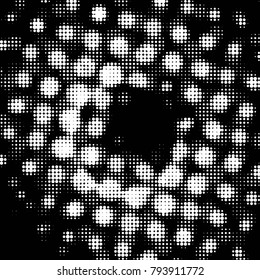 Spotted black and white grunge vector line background. Abstract halftone illustration background. Grunge grid polka dot background pattern
