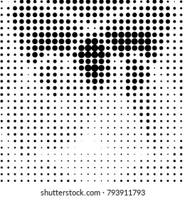 Spotted black and white grunge vector line background. Abstract halftone illustration background. Grunge grid polka dot background pattern
