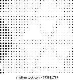 Spotted black and white grunge vector line background. Abstract halftone illustration background. Grunge grid polka dot background pattern

