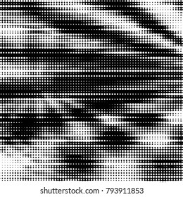 Spotted black and white grunge vector line background. Abstract halftone illustration background. Grunge grid polka dot background pattern
