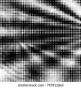 Spotted black and white grunge vector line background. Abstract halftone illustration background. Grunge grid polka dot background pattern
