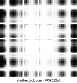 Spotted black and white grunge vector line background. Abstract halftone illustration background. Grunge grid polka dot background pattern
