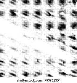 Spotted black and white grunge vector line background. Abstract halftone illustration background. Grunge grid polka dot background pattern
