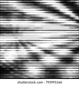 Spotted black and white grunge vector line background. Abstract halftone illustration background. Grunge grid polka dot background pattern