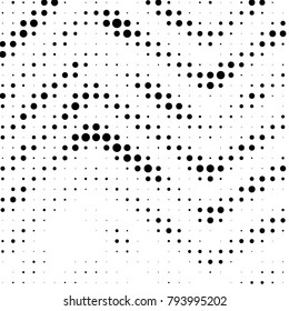 Spotted black and white grunge vector line background. Abstract halftone illustration background. Grunge grid polka dot background pattern