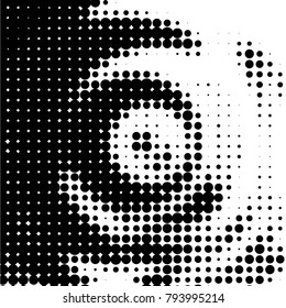 Spotted black and white grunge vector line background. Abstract halftone illustration background. Grunge grid polka dot background pattern