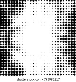 Spotted black and white grunge vector line background. Abstract halftone illustration background. Grunge grid polka dot background pattern
