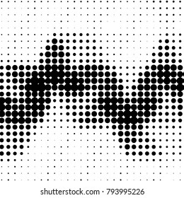 Spotted black and white grunge vector line background. Abstract halftone illustration background. Grunge grid polka dot background pattern
