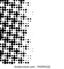 Spotted black and white grunge vector line background. Abstract halftone illustration background. Grunge grid polka dot background pattern