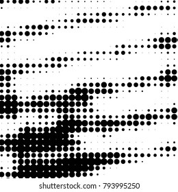 Spotted black and white grunge vector line background. Abstract halftone illustration background. Grunge grid polka dot background pattern