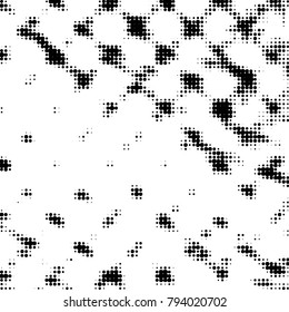 Spotted black and white grunge vector line background. Abstract halftone illustration background. Grunge grid polka dot background pattern
