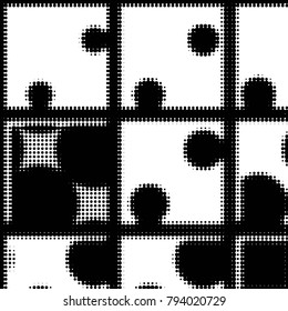 Spotted black and white grunge vector line background. Abstract halftone illustration background. Grunge grid polka dot background pattern
