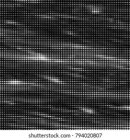 Spotted black and white grunge vector line background. Abstract halftone illustration background. Grunge grid polka dot background pattern
