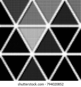 Spotted black and white grunge vector line background. Abstract halftone illustration background. Grunge grid polka dot background pattern
