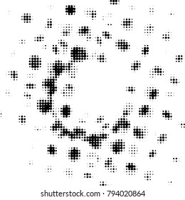 Spotted black and white grunge vector line background. Abstract halftone illustration background. Grunge grid polka dot background pattern
