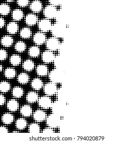 Spotted black and white grunge vector line background. Abstract halftone illustration background. Grunge grid polka dot background pattern
