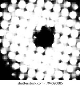 Spotted black and white grunge vector line background. Abstract halftone illustration background. Grunge grid polka dot background pattern
