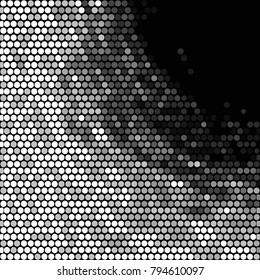 Spotted black and white grunge vector line background. Abstract halftone illustration background. Grunge grid polka dot background pattern
