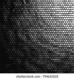 Spotted black and white grunge vector line background. Abstract halftone illustration background. Grunge grid polka dot background pattern
