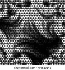 Spotted black and white grunge vector line background. Abstract halftone illustration background. Grunge grid polka dot background pattern
