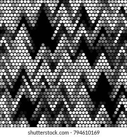 Spotted black and white grunge vector line background. Abstract halftone illustration background. Grunge grid polka dot background pattern
